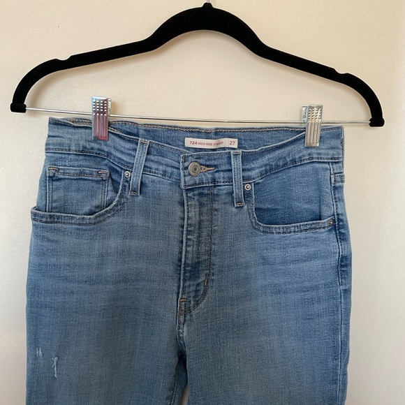 Levi’s 724 Distressed High Rise Straight Leg Jeans in Size 27 - Picture 3 of 6